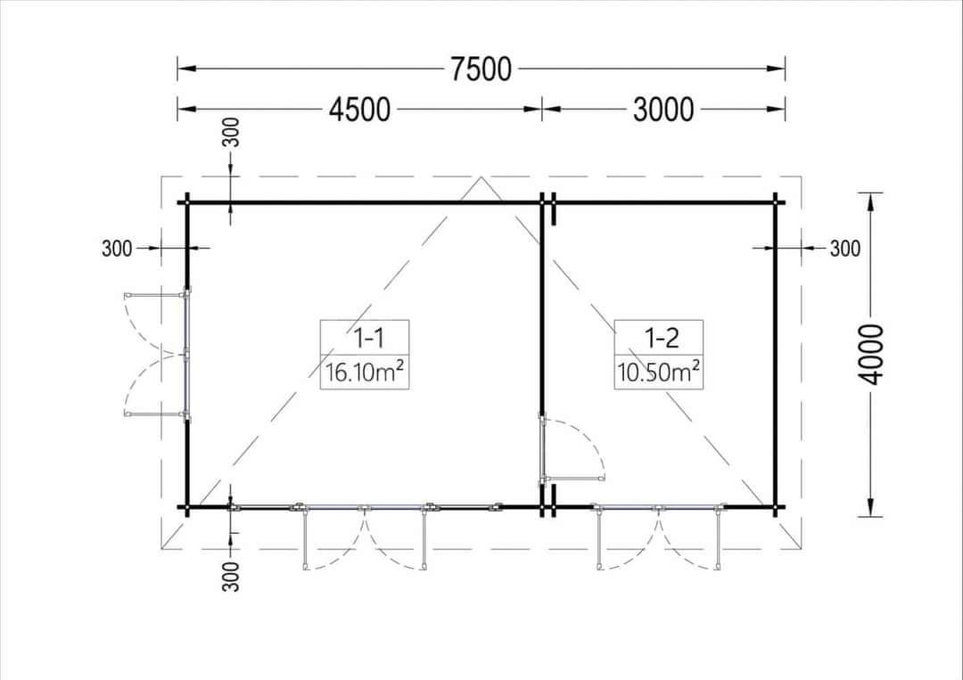 Summer house MAJA 7.5mx4m 44mm 3